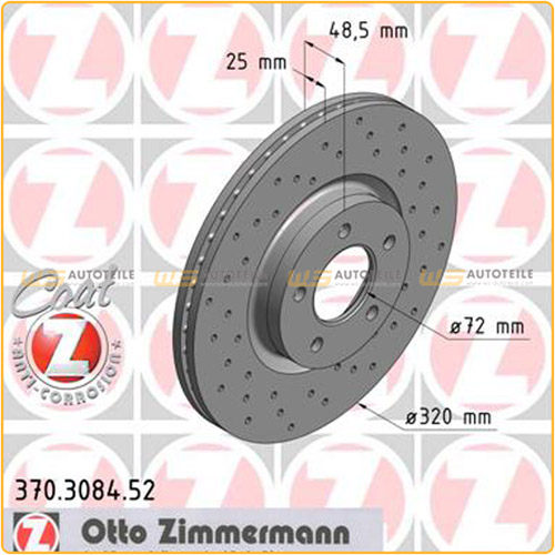 Zimmermann SPORT Bremsscheiben Satz für Mazda 3 (BK BL) 2.3 MPS 260 PS vorne