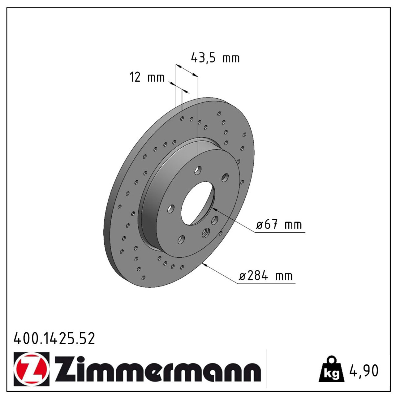 Zimmermann SPORT Bremsscheiben für Mercedes W202 Limo C180 C200/220/250D vorne