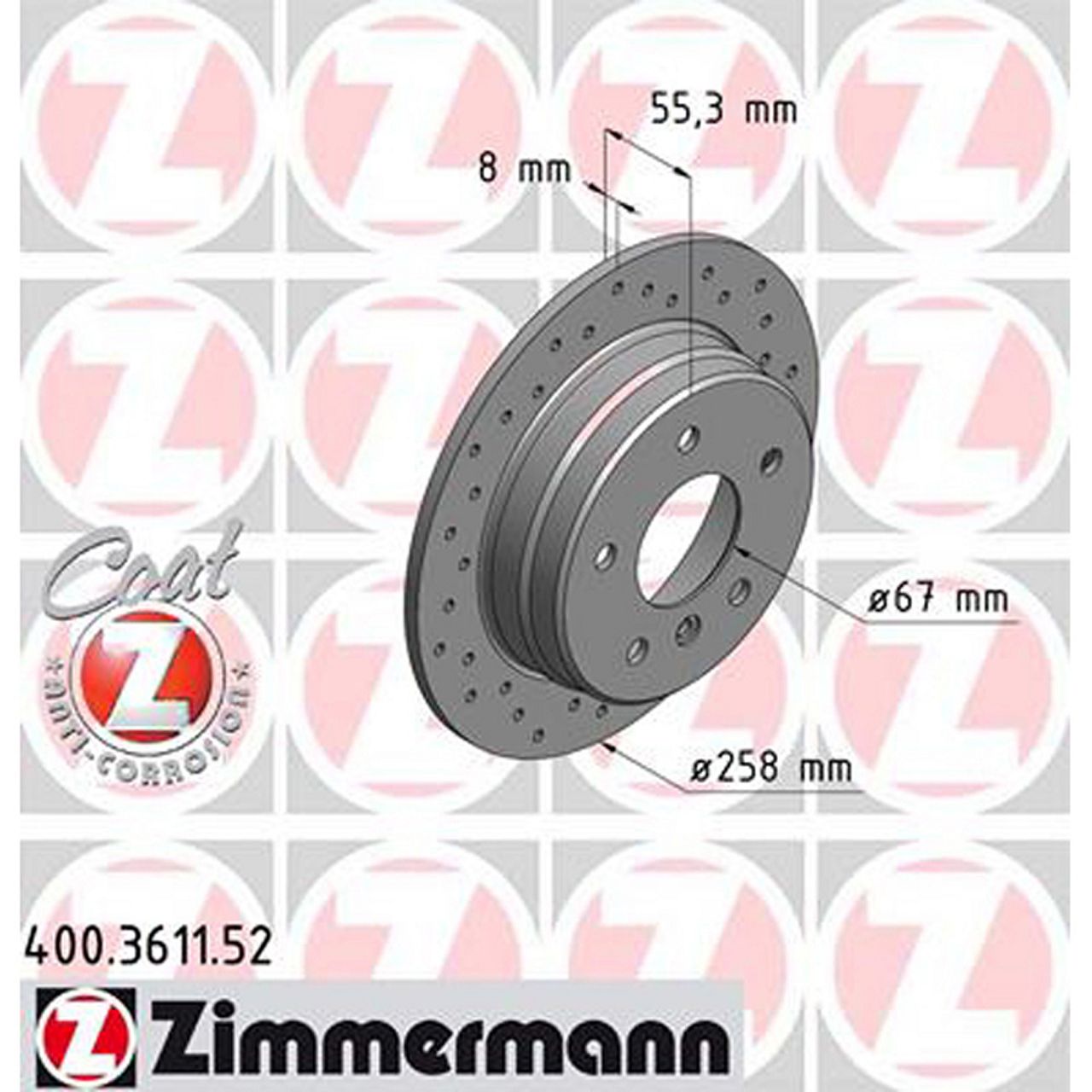 Zimmermann SPORT Bremsscheiben + Beläge MERCEDES W168 A160-210 A170CDI Vaneo 414 hinten