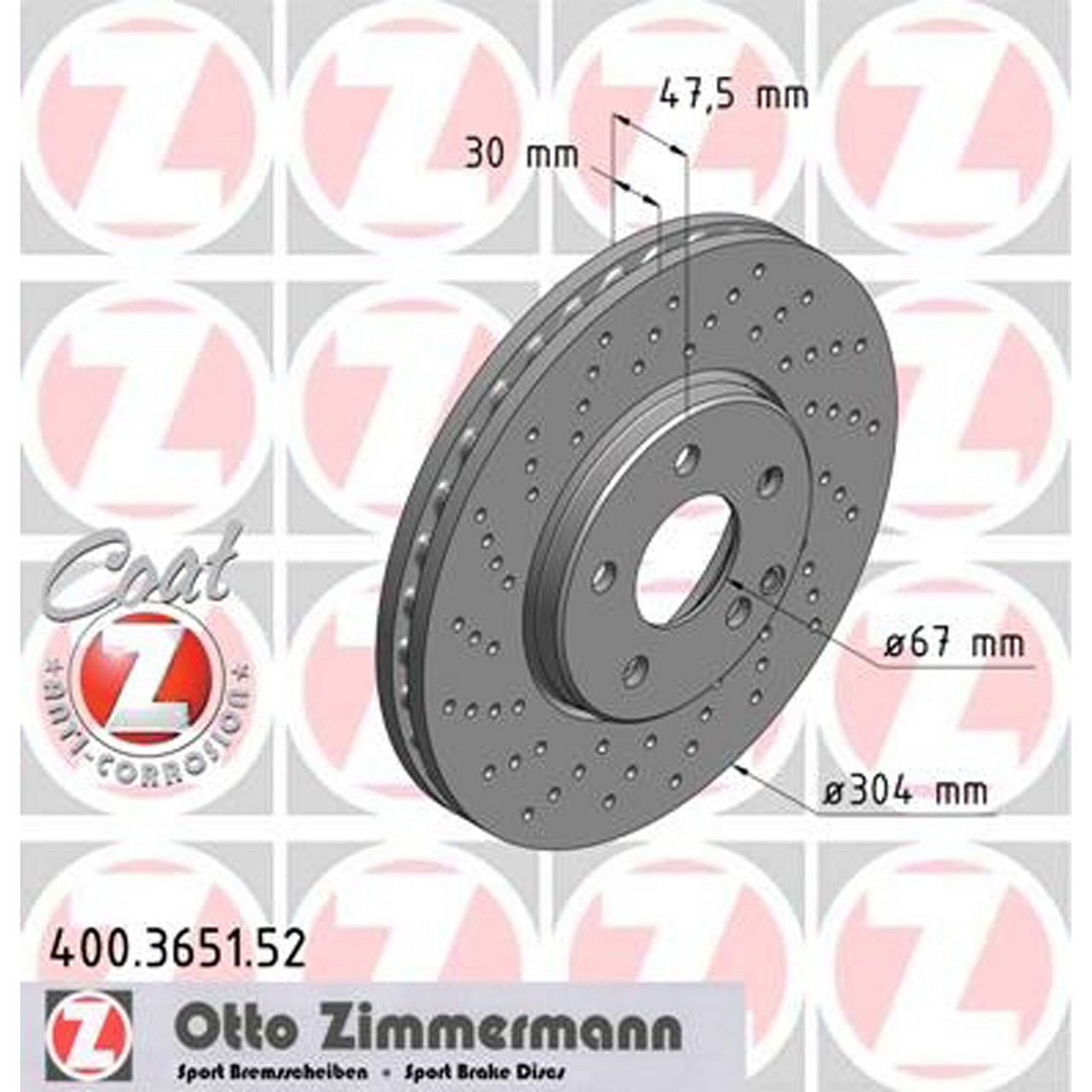 Zimmermann SPORT Bremsscheiben für Mercedes E-Klasse W211 S211 4-matic vorne