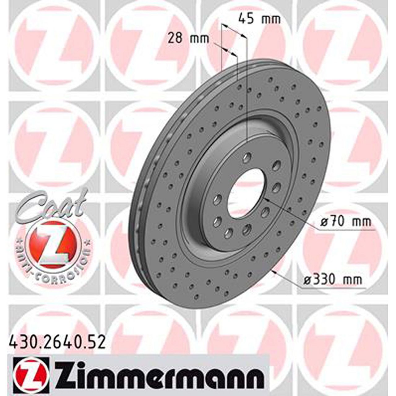 Zimmermann SPORT Bremsscheiben + Bremsbeläge OPEL Corsa E 1.6 Turbo OPC 17 Zoll vorne