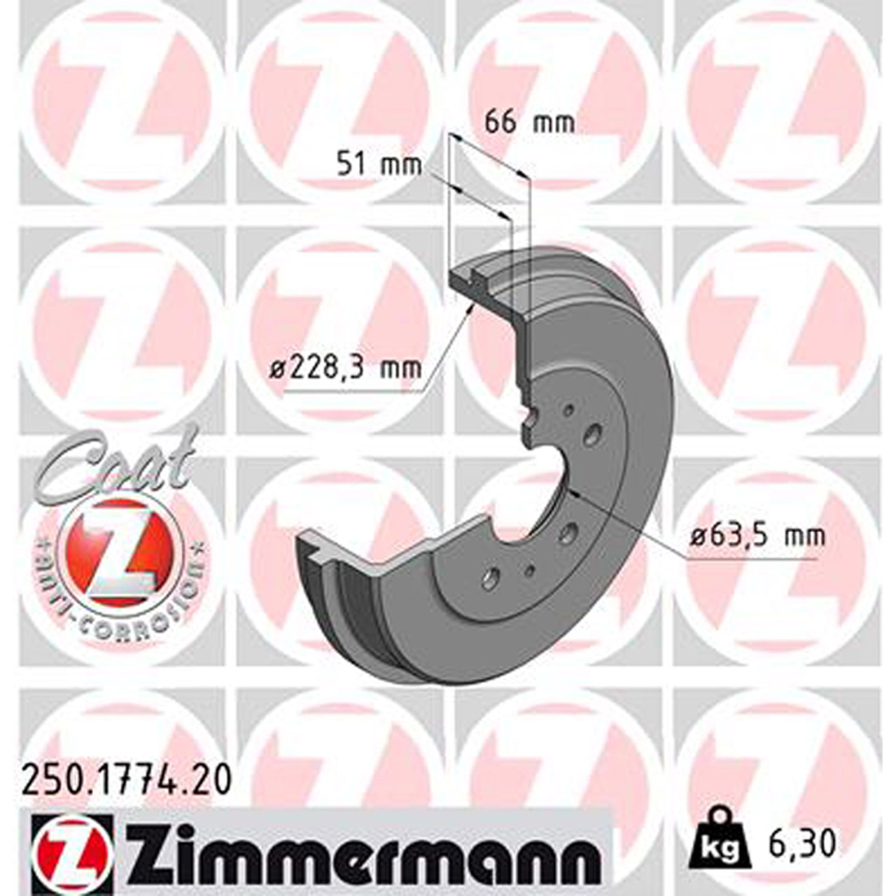 ZIMMERMANN Bremstrommeln + Bremsbacken FORD Focus 2 MK2 1.4 80 PS hinten