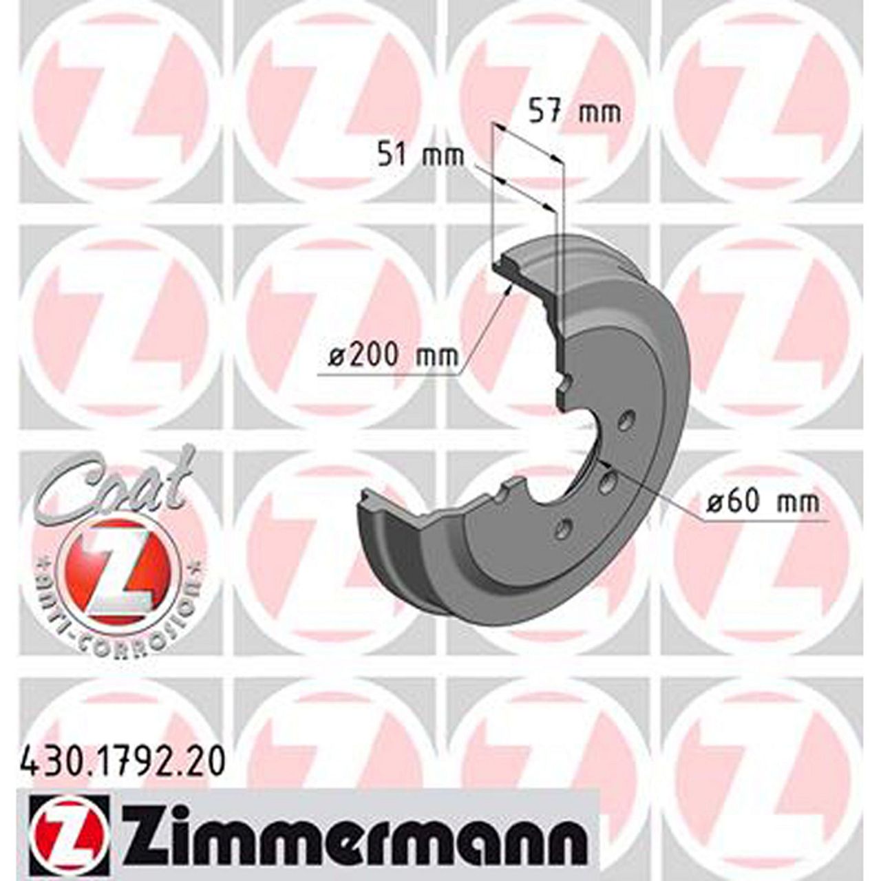 ZIMMERMANN Bremstrommeln + Bremsbacken OPEL Karl (C16) 1.0 / LPG 73/75 PS hinten