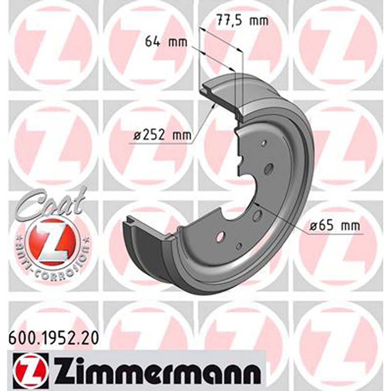 ZIMMERMANN Bremstrommeln Satz VW Transporter T3 1.6-2.1 1.6/1.7 D/TD hinten 251609615