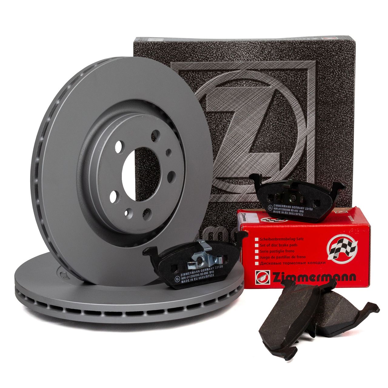 ZIMMERMANN Bremsscheiben + Bel&auml;ge f&uuml;r VW Golf 4 SKODA Octavia 1 AUDI A3 8L1 vorne