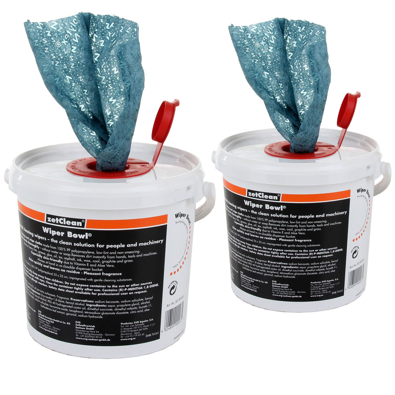 2x (72 Stück) WIPER BOWL Feuchttücher Reinigungstücher Putztücher Spendereimer