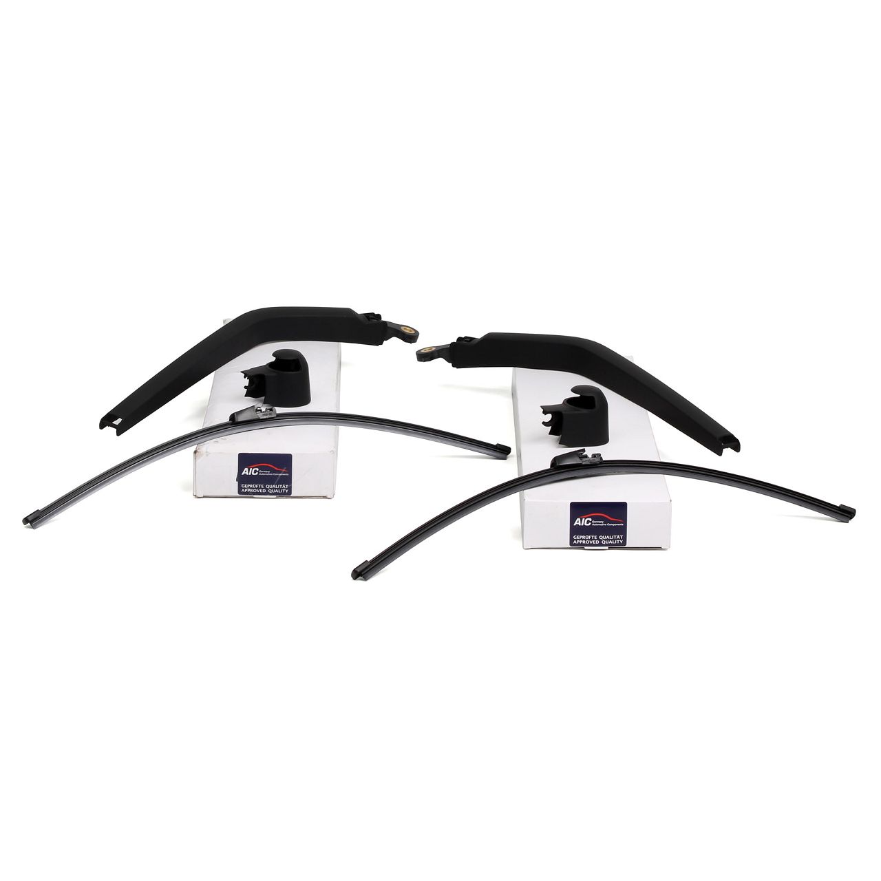 2x AIC rear wiper arm + cap + rear wiper for VW Transporter T5 + T6 (rear)