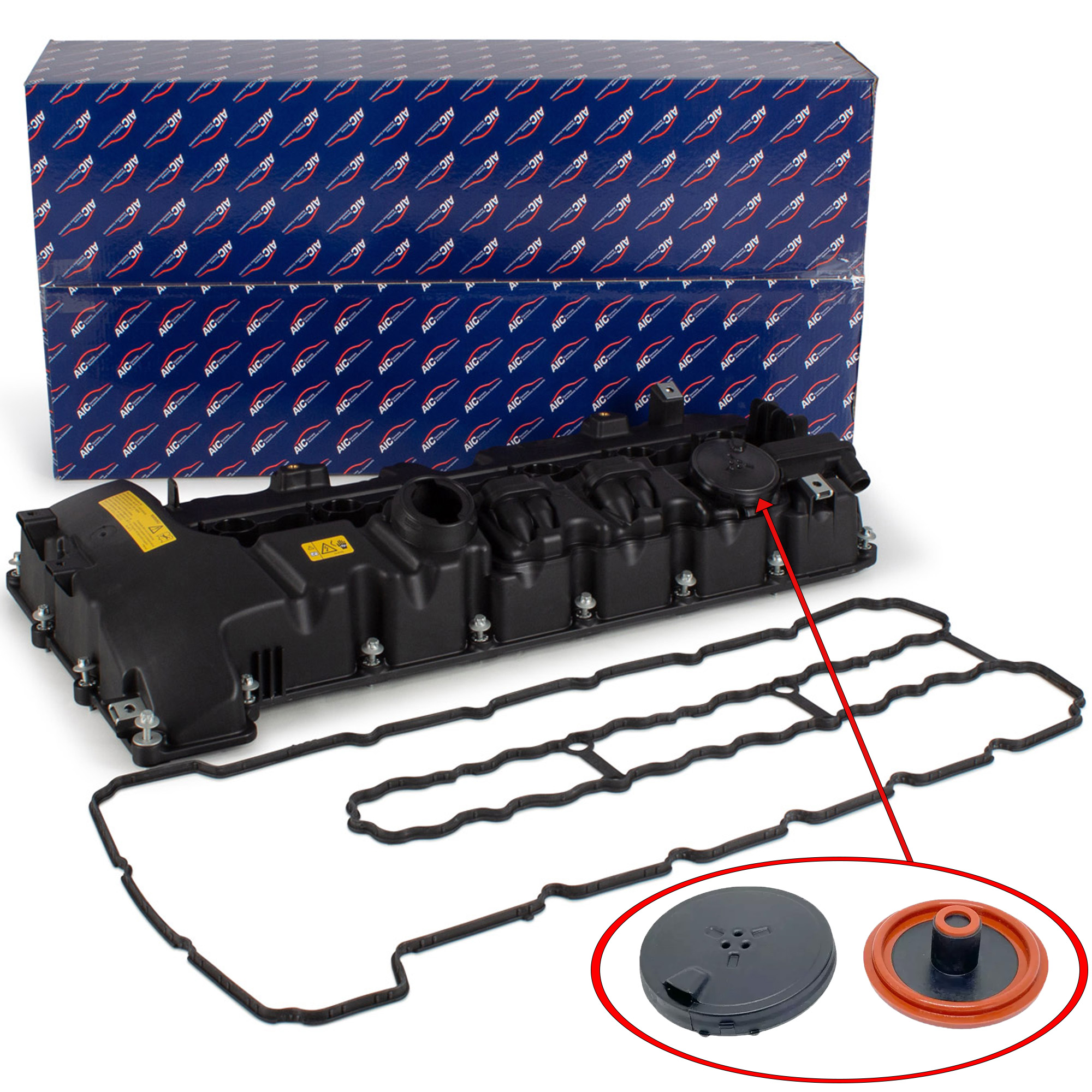 AIC Ventildeckel + Dichtung f&uuml;r BMW 3er E90-E93 E60 E61 F10 F11 E63 E64 N53 11127548196