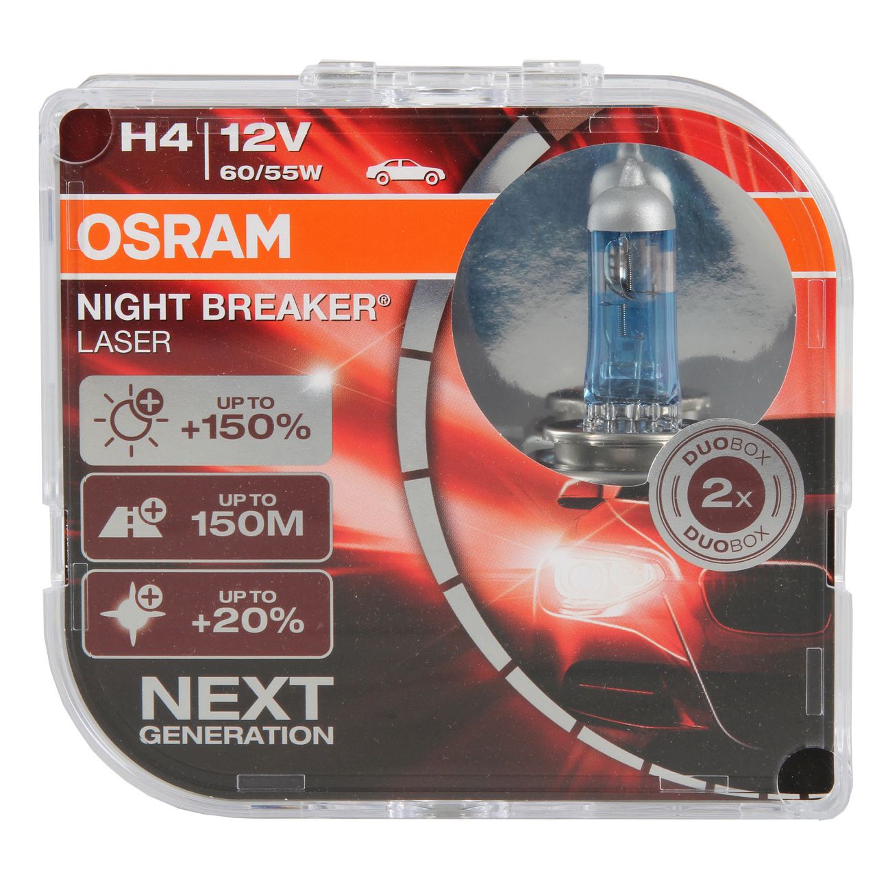 6x OSRAM Glühlampe H4 NIGHT BREAKER LASER 12V 60/55W P43t next Generation +150%
