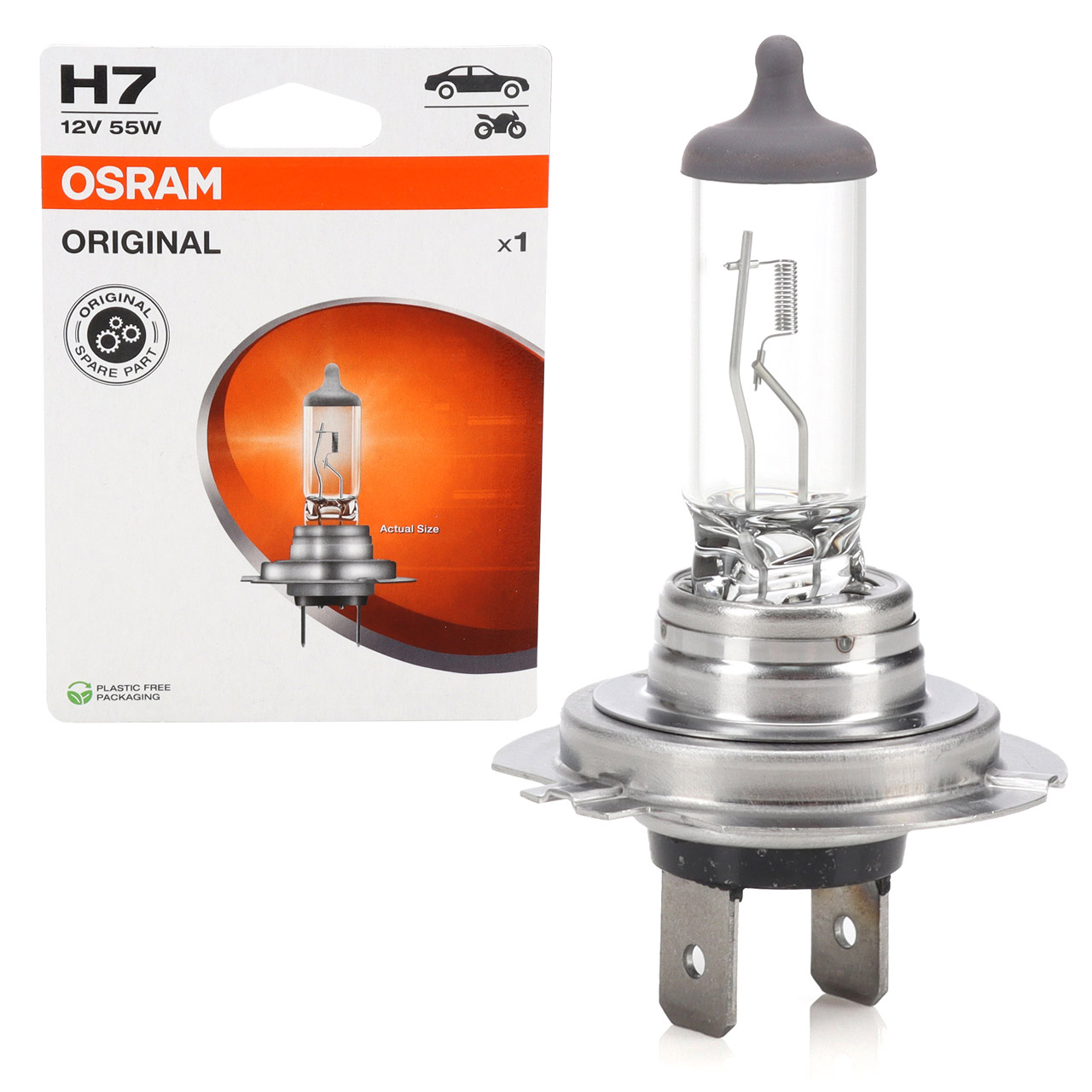 OSRAM 64210-1BL Glühlampe Halogenlampe H7 ORIGINAL LINE 12V 55W (1 Stück) PX26d