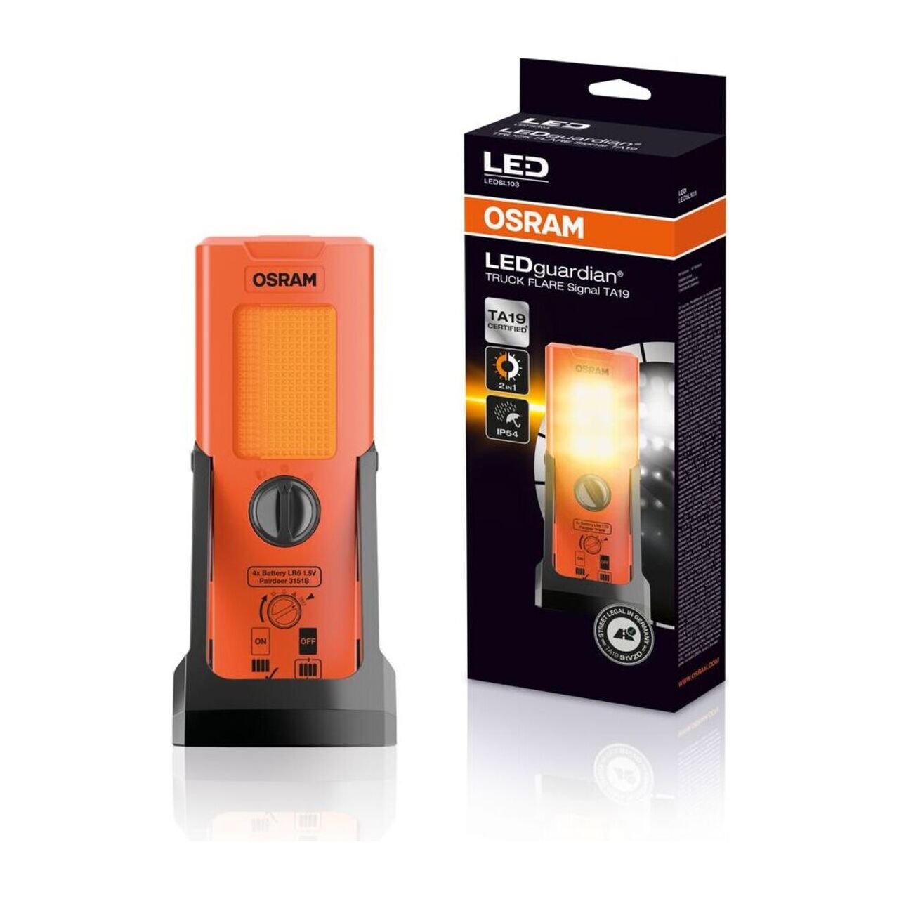 OSRAM LEDSL103 LEDguardian TRUCK FLARE SIGNAL TA19 Warnleuchte Notwarnleuchte Pannenlicht