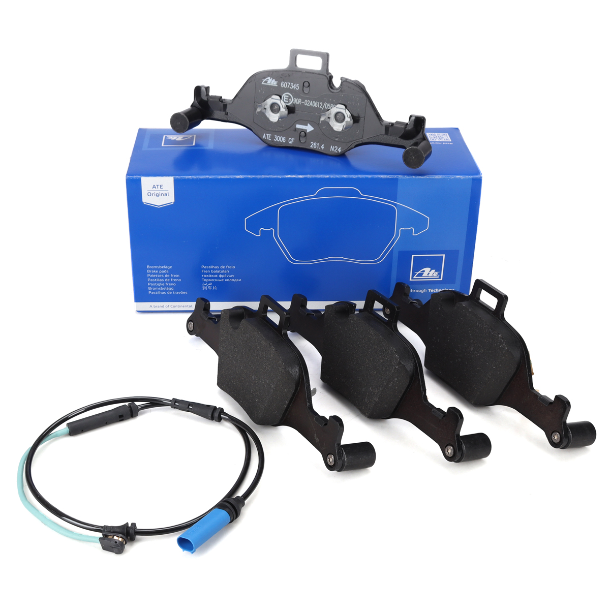 ATE Original Bremsbel&auml;ge + Warnkontaktsensor f&uuml;r BMW 5er G30 G31 6er G32 7er G11 G12 vorne
