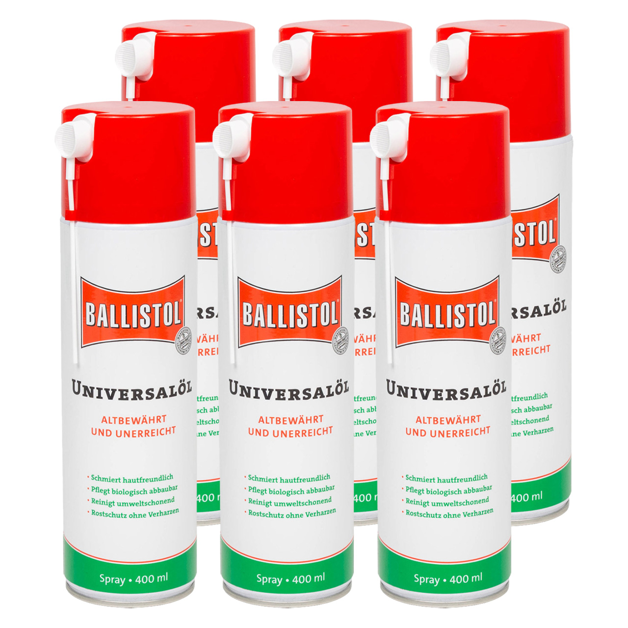 6 x 400 ml BALLISTOL 21810 Universal Oil, Rust Protection, Machine Oil, Lubricating Oil, Maintenance Oil