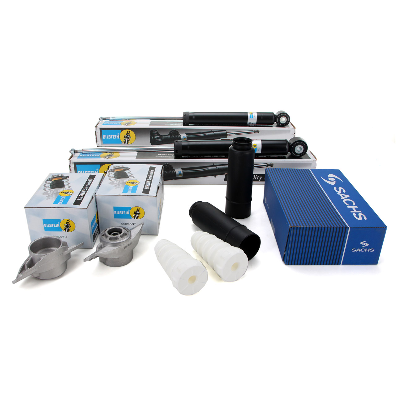 2x BILSTEIN B4 shock absorbers + dust covers + strut bearings for SKODA Superb 2 and Passat (rear)