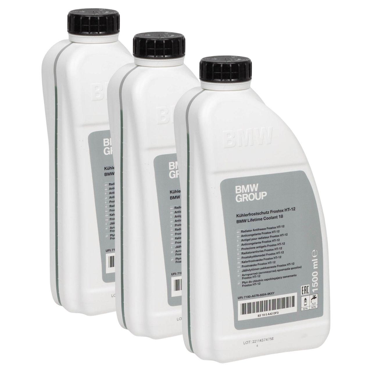 4,5L ORIGINAL BMW K&uuml;hlerfrostschutz Frostox HT-12 LC18 Konzentrat GR&Uuml;N 83195A42DF3