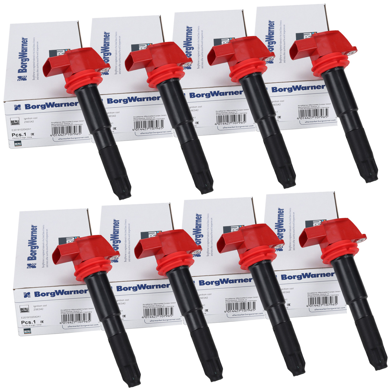 8x BERU ZSE042 Zündspule für PORSCHE Cayenne (9PA) (92A) Panamera (970) 4.8