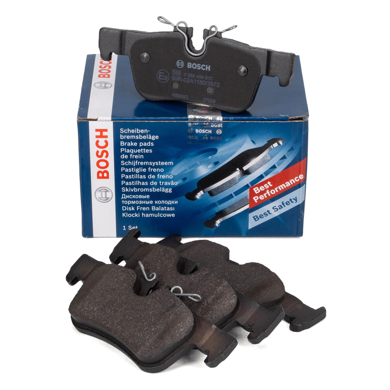 BOSCH 0986494812 Brake Pad Set for BMW 1 Series F40, 2 Series F45 F46, X1 F48, X2 (Rear) 34201543683