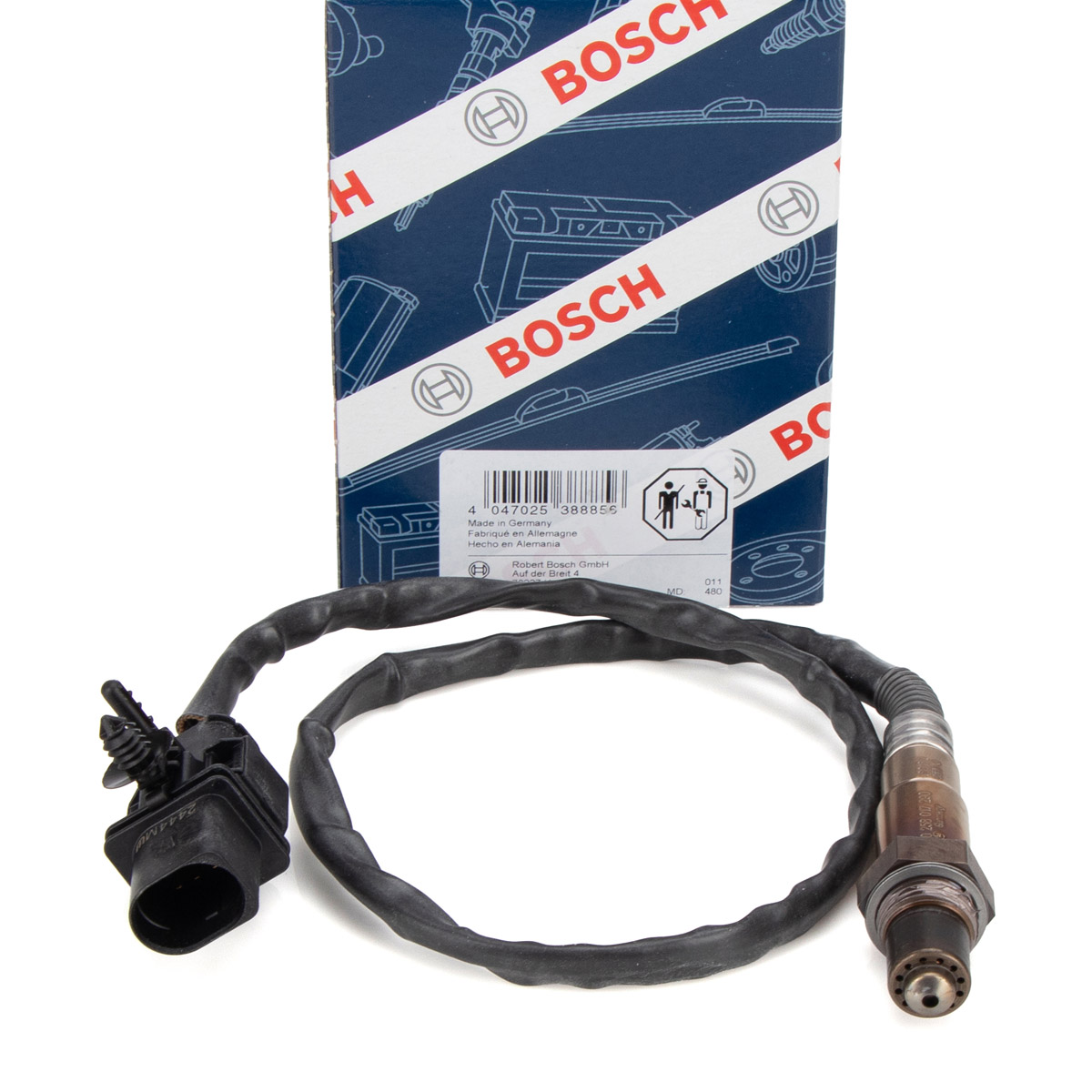 BOSCH 0258017290 Pre-Catalytic Converter Lambda Sensor for VW Golf 5-7, Audi Leon 3, and Skoda Octavia 2 and 3 (022906262AD)