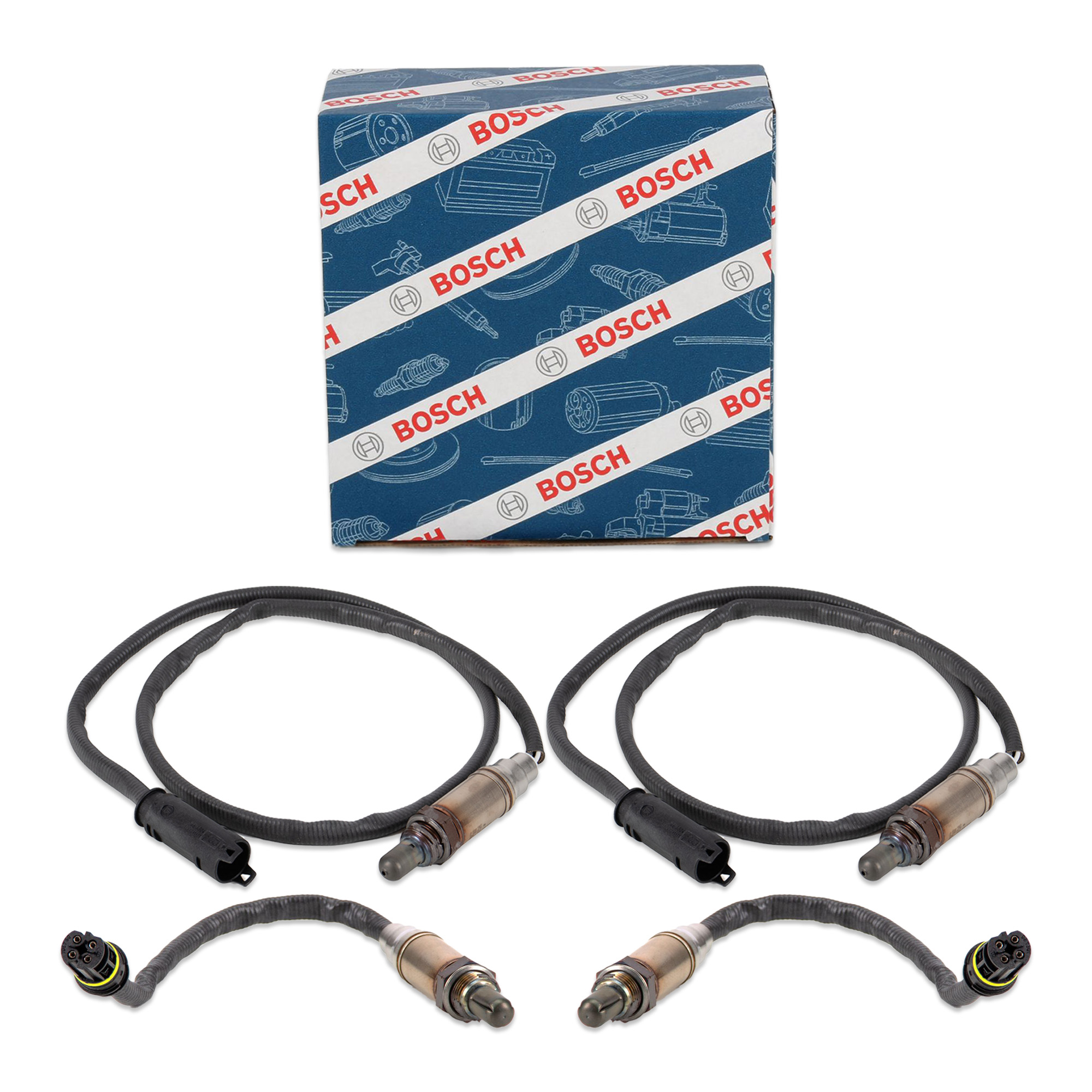 4x BOSCH VOR+NACH Kat Lambdasonde für BMW E46 E39 E38 X3 E83 X5 E53 Z3 E36 M52 M54