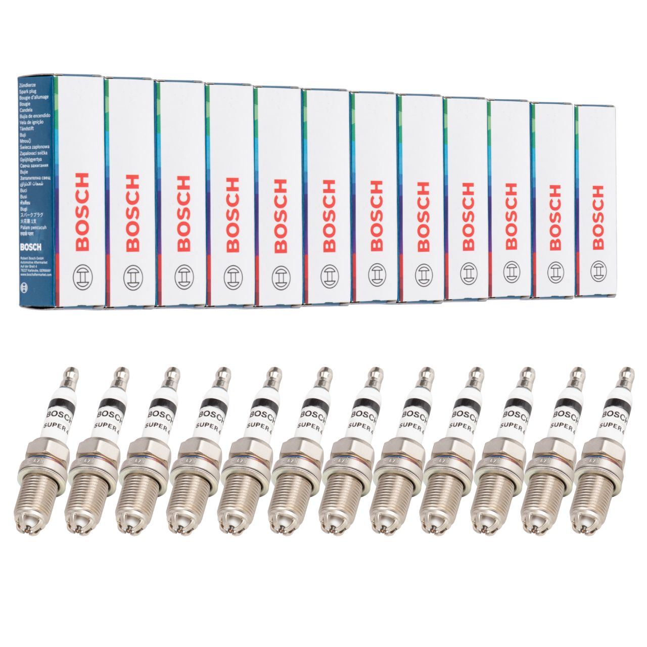 12x BOSCH 0242232501 FR78 Z&uuml;ndkerze f&uuml;r BMW 7er E32 E38 E65-67 750i 760i 8er E31 850i/CSi