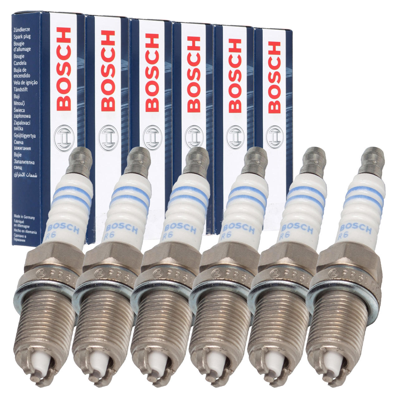 6x BOSCH FR6LDC 0242240566 Z&uuml;ndkerze f&uuml;r PORSCHE 964 993 996 Carrera / Turbo