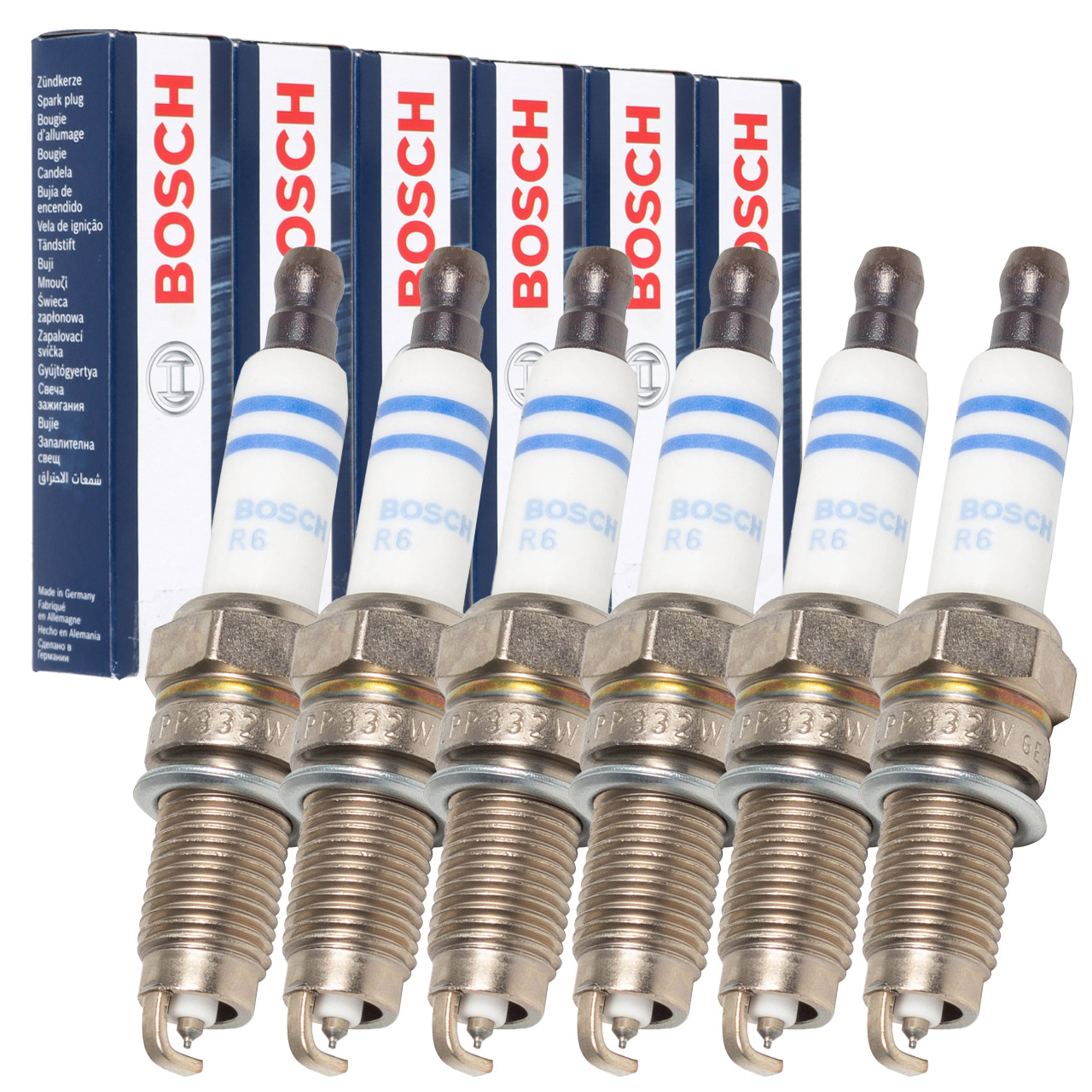 6x BOSCH 0242135510 Z&uuml;ndkerze f&uuml;r AUDI A3 8P VW Golf 4 5 R32 T5 PORSCHE Cayenne 3.2