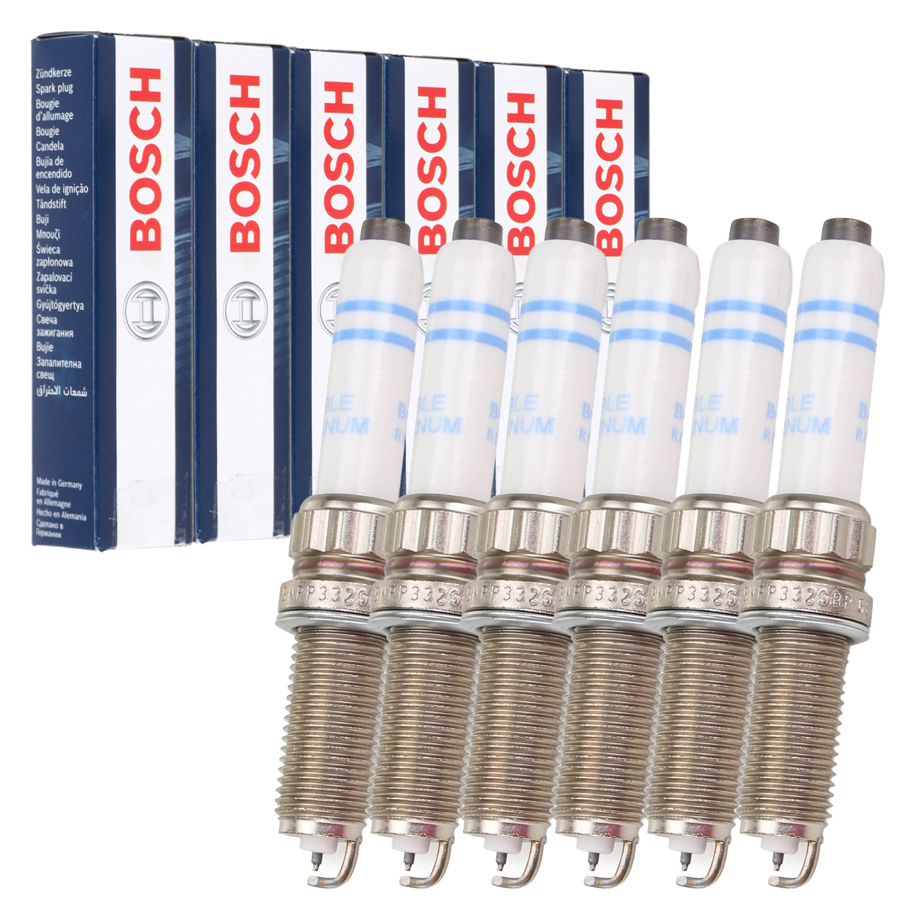 6x BOSCH ZR5NPP332SBP 0242145552 Zündkerze für PORSCHE 991 3.0 Carrera / S / GTS