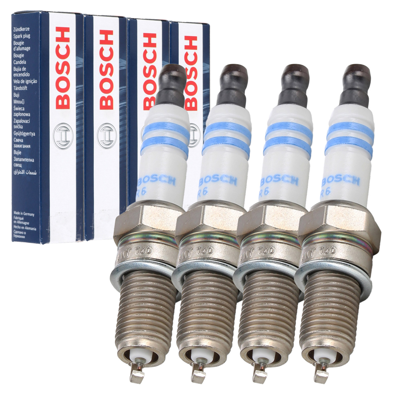 4x BOSCH 0242145571 YR5DII33S Spark Plug for ALFA ROMEO Giulietta 940_ FIAT Punto 199_ 1.4