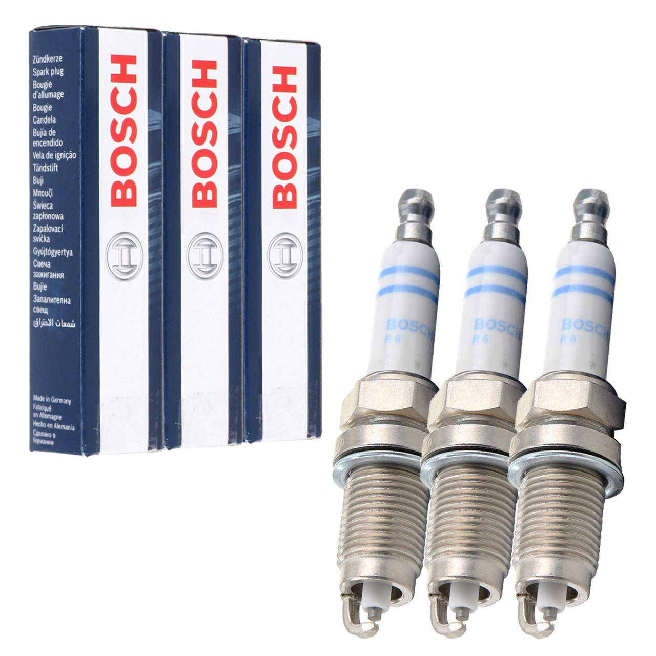 3x BOSCH FR7HC 0242236565 Zündkerze für SEAT Ibiza 3 4 SKODA Fabia 1 2 VW Fox Polo 1.2