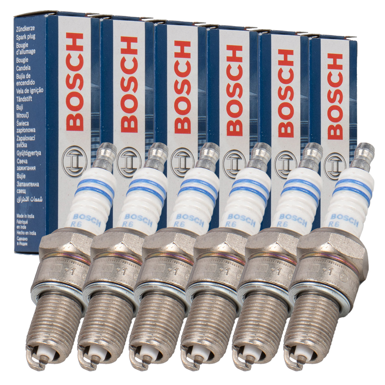 6x BOSCH WR7DC+ 0242235663 Zündkerze für PORSCHE 911 3.2 SC / Carrera + 968 3.0