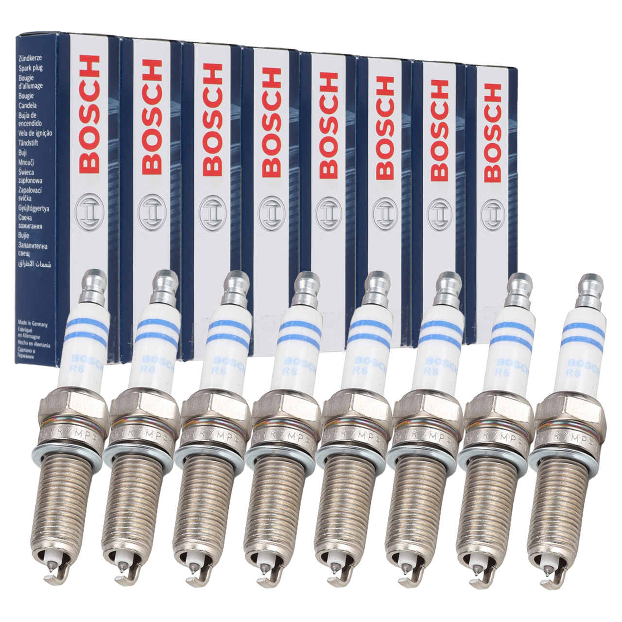 8x BOSCH YR7MPP33 0242135509 Spark Plug for MERCEDES W211, W463, W221, R230, 500, M273