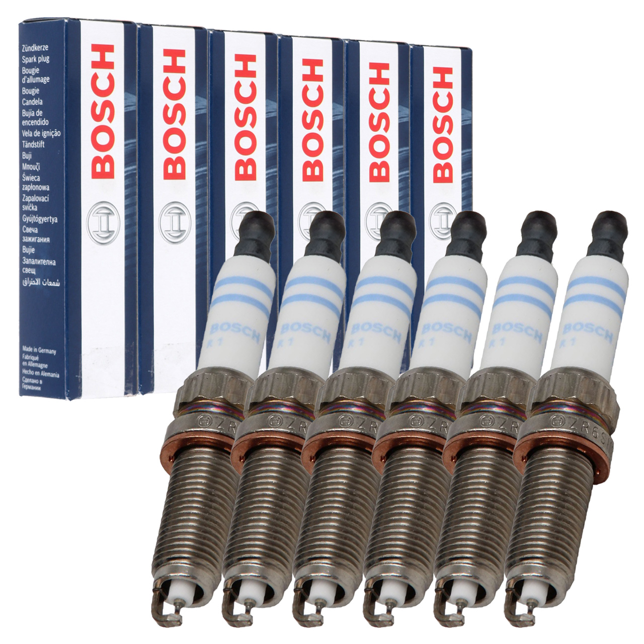 6x BOSCH ZR6SII3320 0242140521 Zündkerze für MERCEDES W204 W211 W212 W166 W221 M272 M276