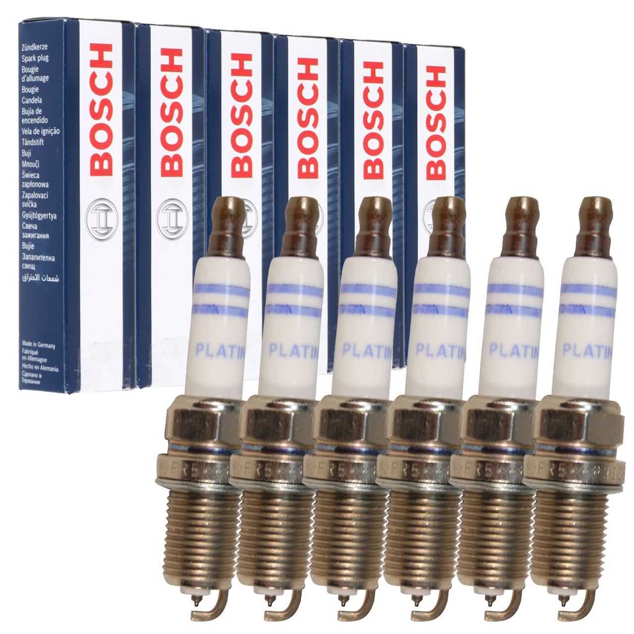 6x BOSCH FR5KPP332S 0242245576 Zündkerze für AUDI A4 S4 A5 S5 A6 A7 A8 VW Touareg V6
