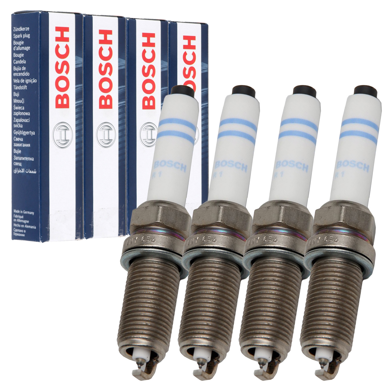 4x BOSCH FQ5NPP332S 0241245673 Zündkerze für AUDI A3 8V VW Golf 7 1.8/2.0 TSI GTI/R