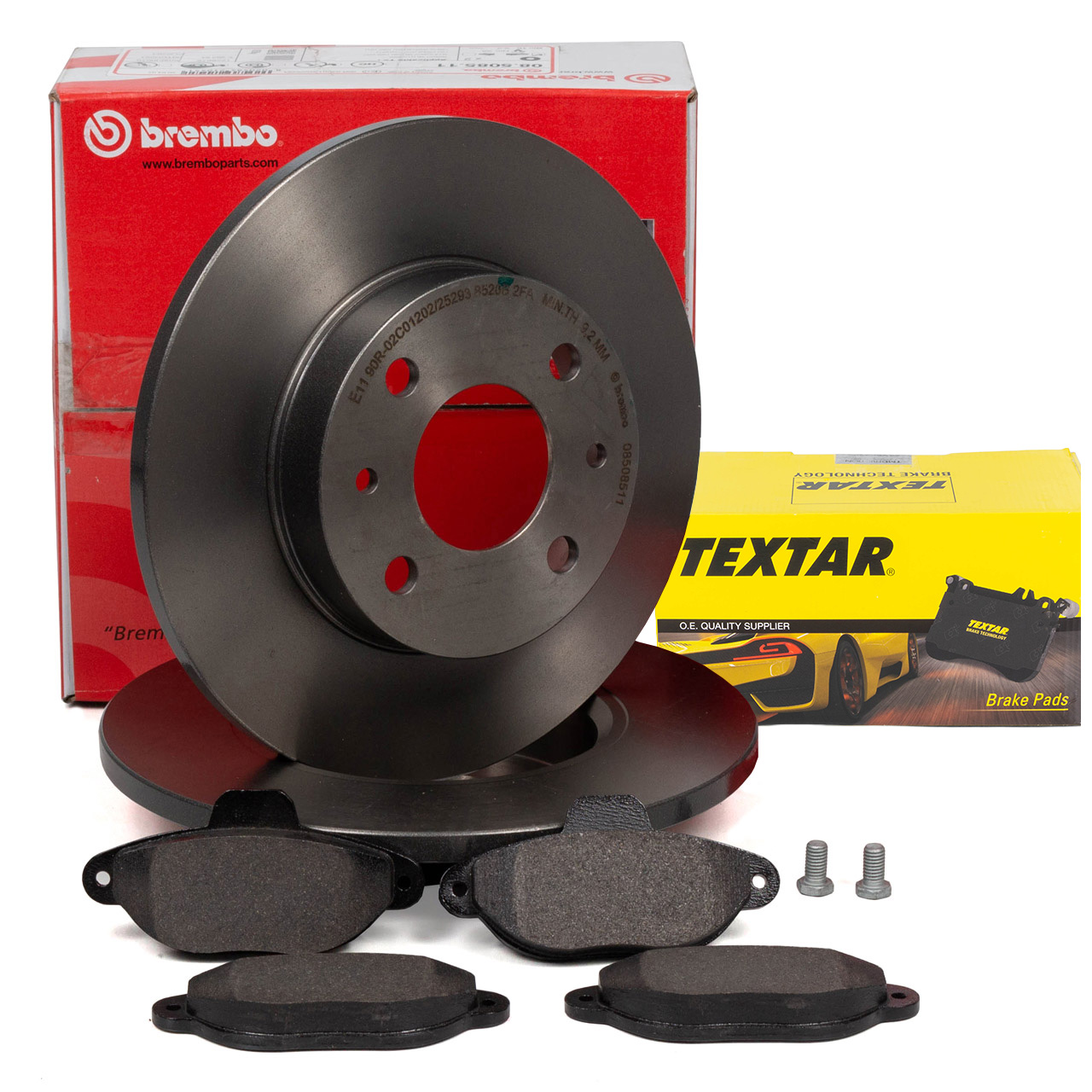BREMBO Bremsscheiben + TEXTAR Bel&auml;ge f&uuml;r FIAT Panda 169 Punto 176 Seicento vorne