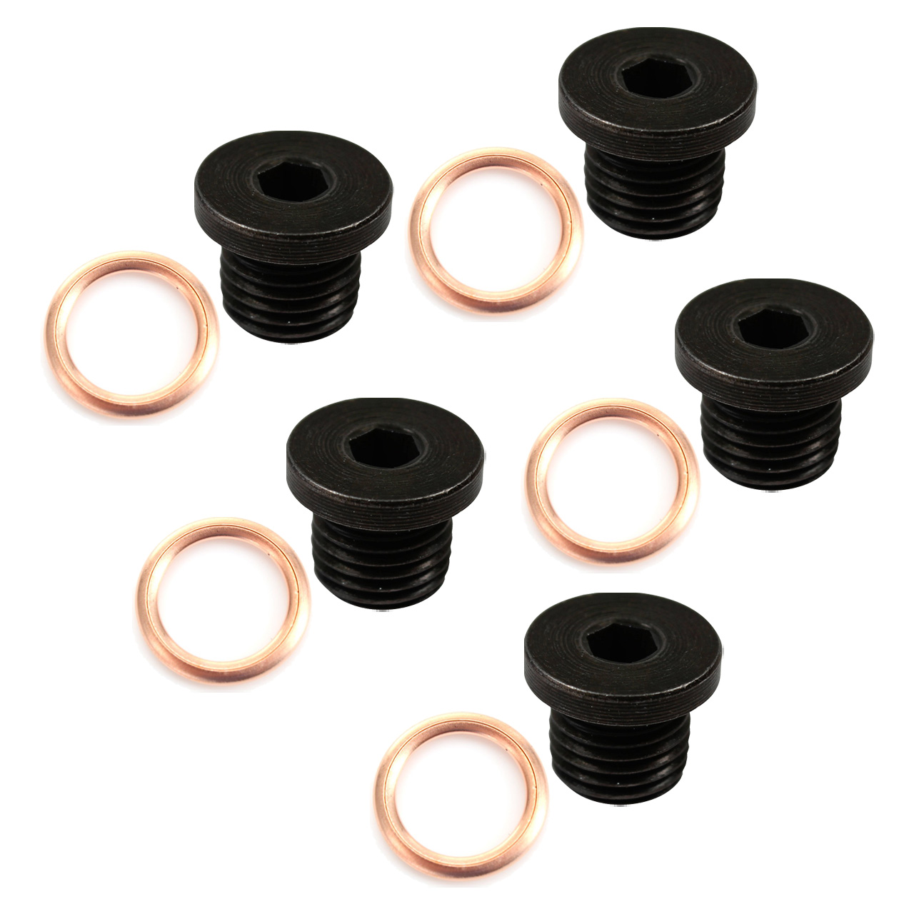 5x CARIPAR Ölablassschraube M14x15mm N0160276 + Dichtring N0138157 für AUDI SEAT SKODA VW