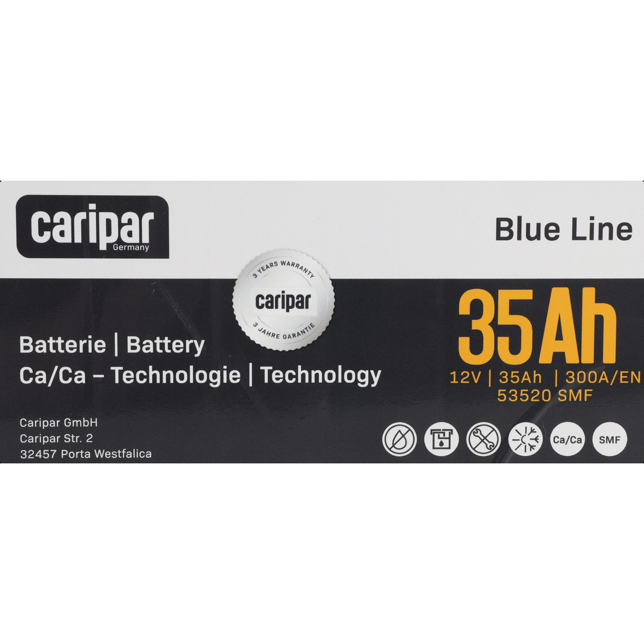 CARIPAR BLUE LINE ASIA PKW KFZ Autobatterie Starterbatterie 12V 35Ah 300A/EN B0