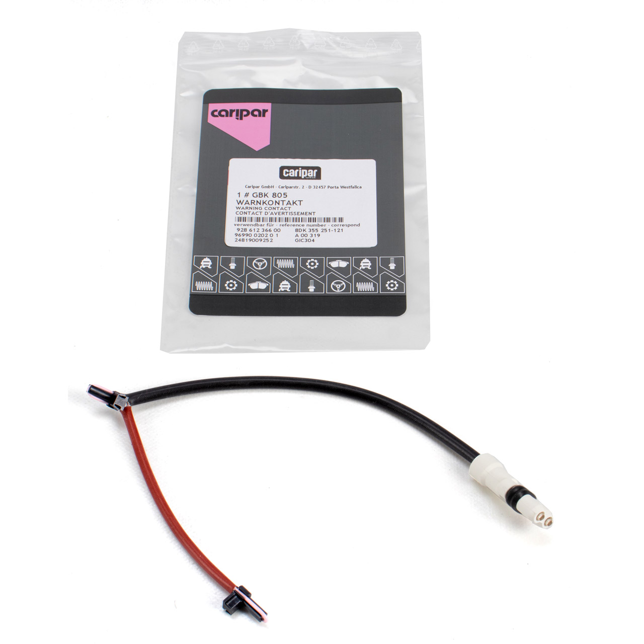 CARIPAR Warnkontaktkabel Warnkontakt für PORSCHE 928 5.4 GTS 350 PS vorne 92861236600