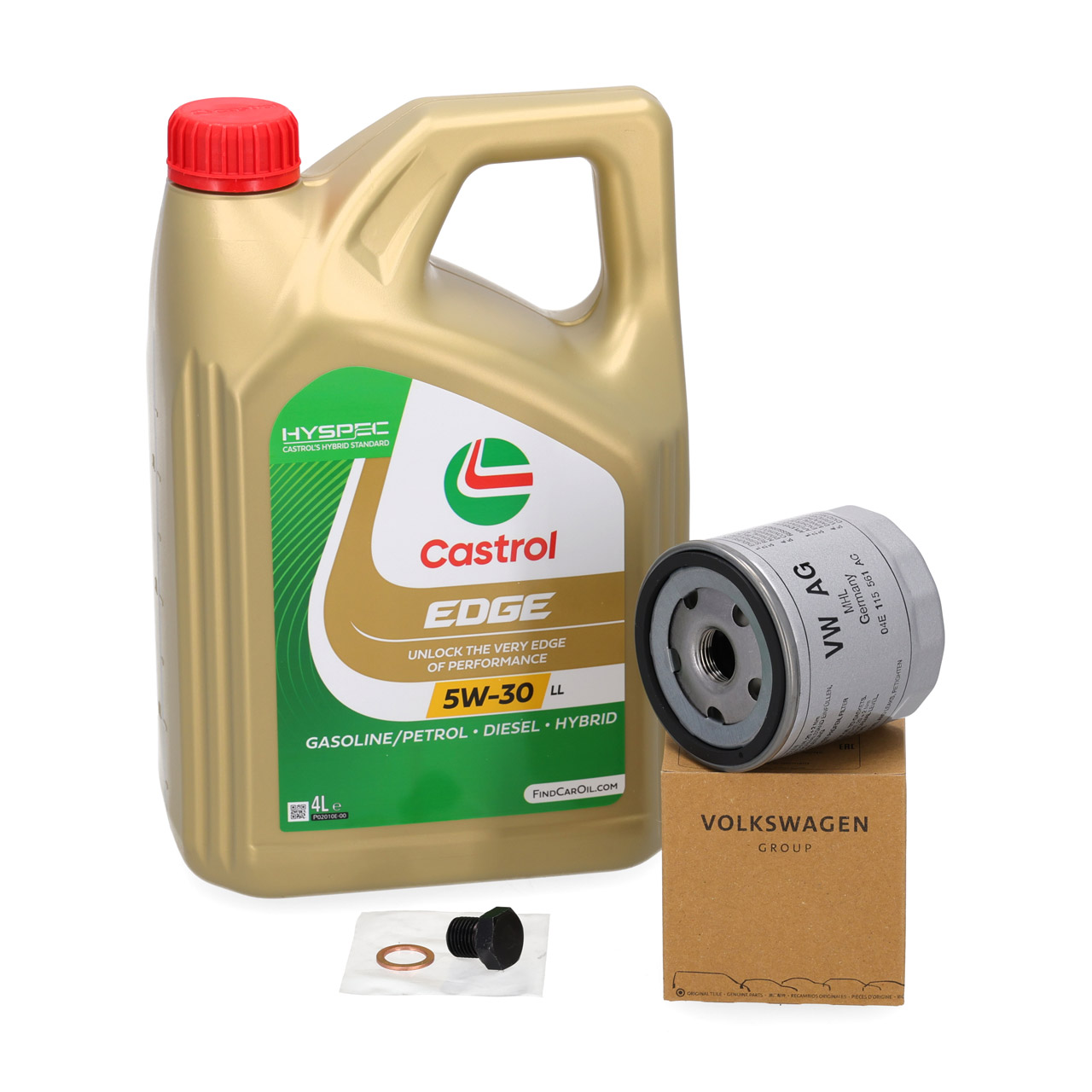 4L CASTROL EDGE 5W-30 LL Motor&ouml;l + ORIGINAL &Ouml;lfilter f&uuml;r AUDI SEAT SKODA VW 1.0-1.5 TFSI
