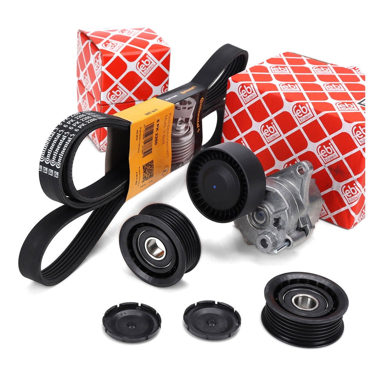 CONTI Keilrippenriemen + febi Spanner + Rolle f&uuml;r MERCEDES W203 W204 C209 W211 W220 CDI