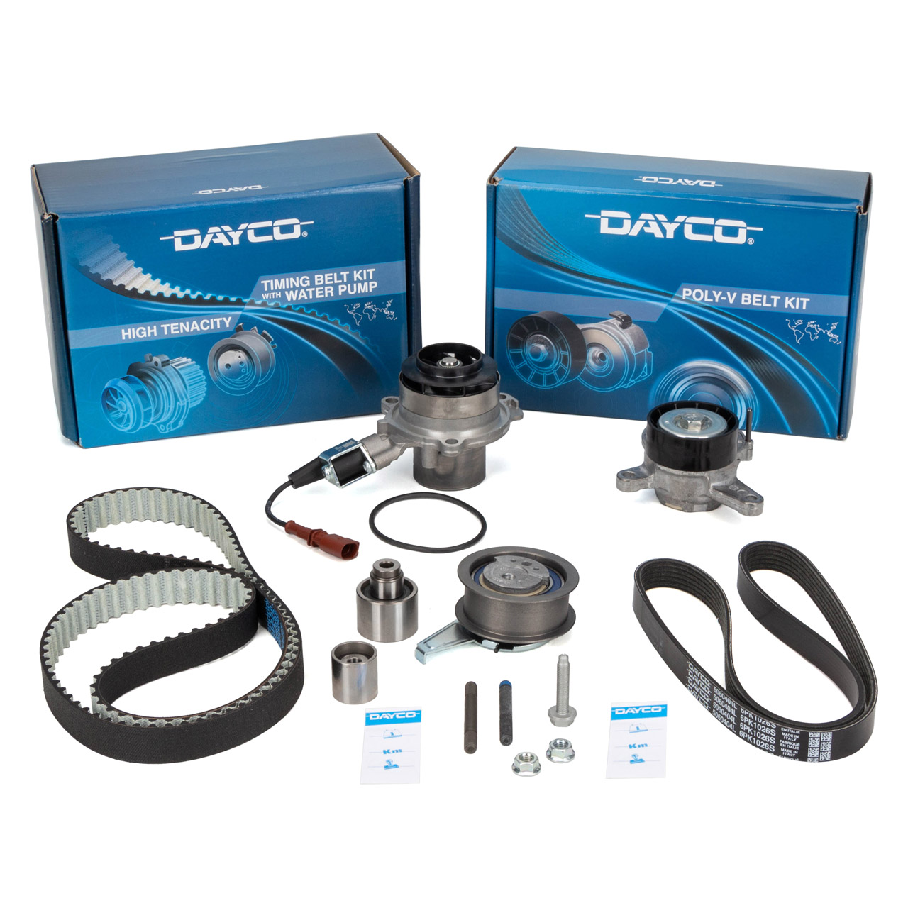 DAYCO Zahnriemensatz + Wasserpumpe + Keilrippenriemen für VW Golf 7 Passat B8 1.6/2.0 TDI