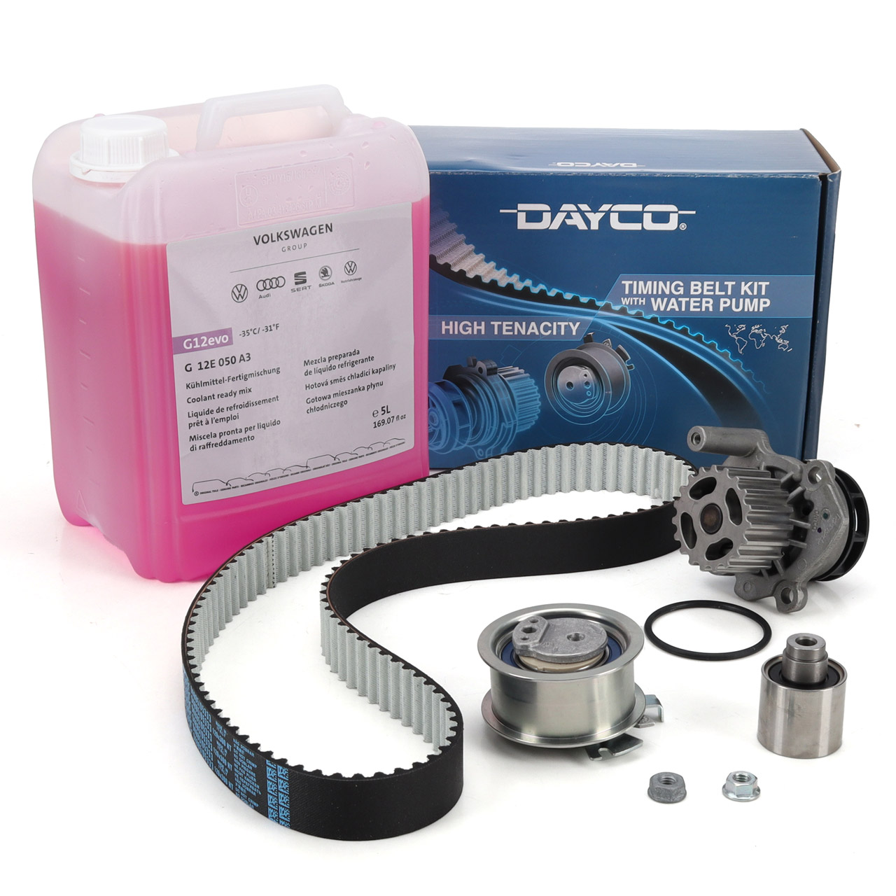 DAYCO Zahnriemensatz + Wasserpumpe + 5L ORIGINAL Frostschutz f&uuml;r VW Golf 4 5 1.9/2.0 TDI