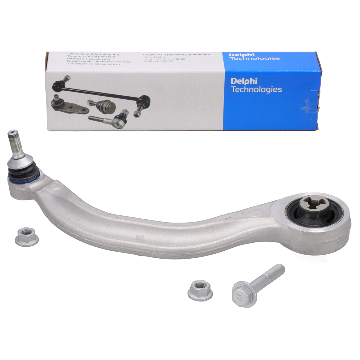 DELPHI Control Arm + Ball Joint for TESLA Model 3 and Model Y, Front Axle, Rear Lower Left