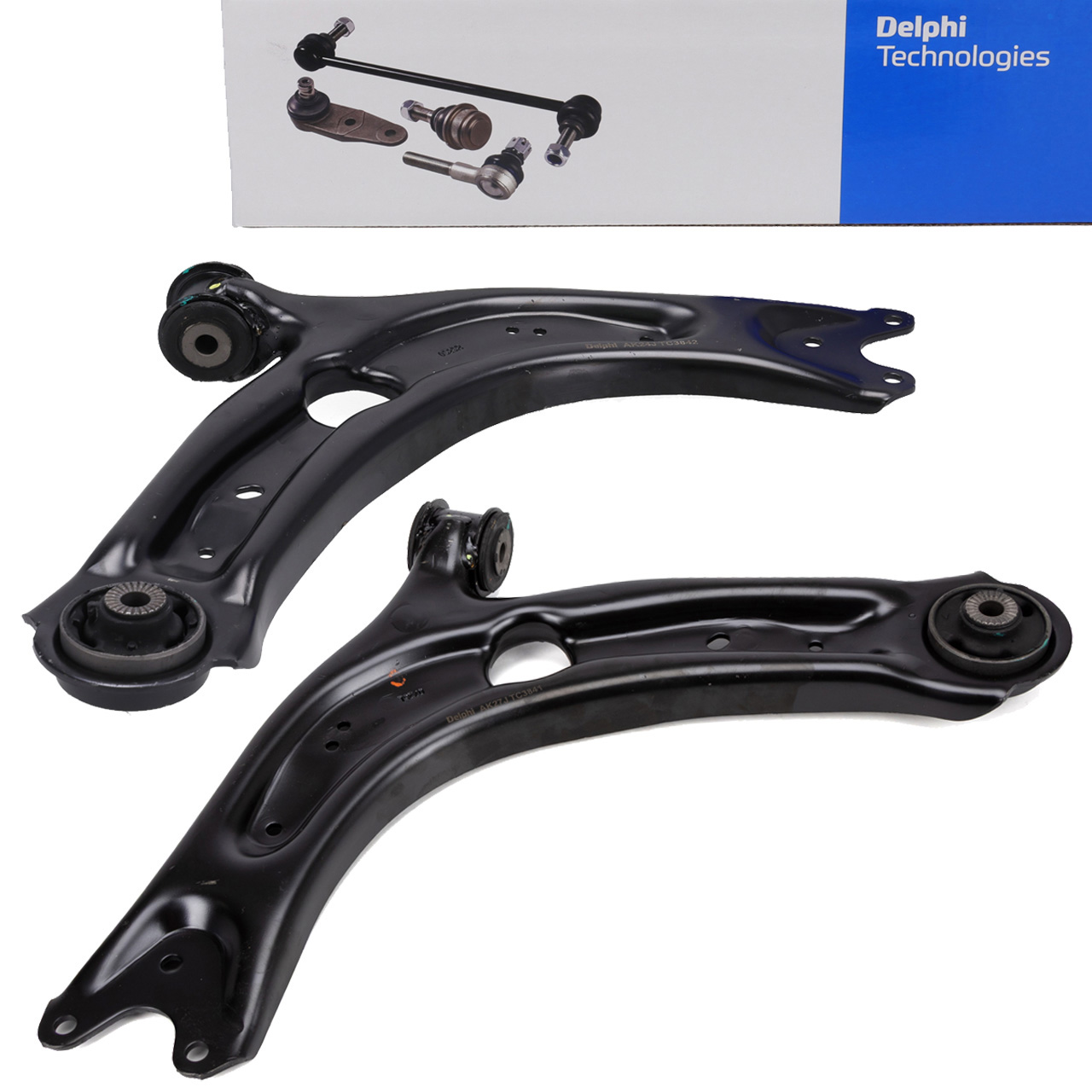 2x DELPHI Control Arms for VW Passat B8, B9, Arteon, Tayron, Tiguan, Touran, and Audi Q3, F3 (Front)