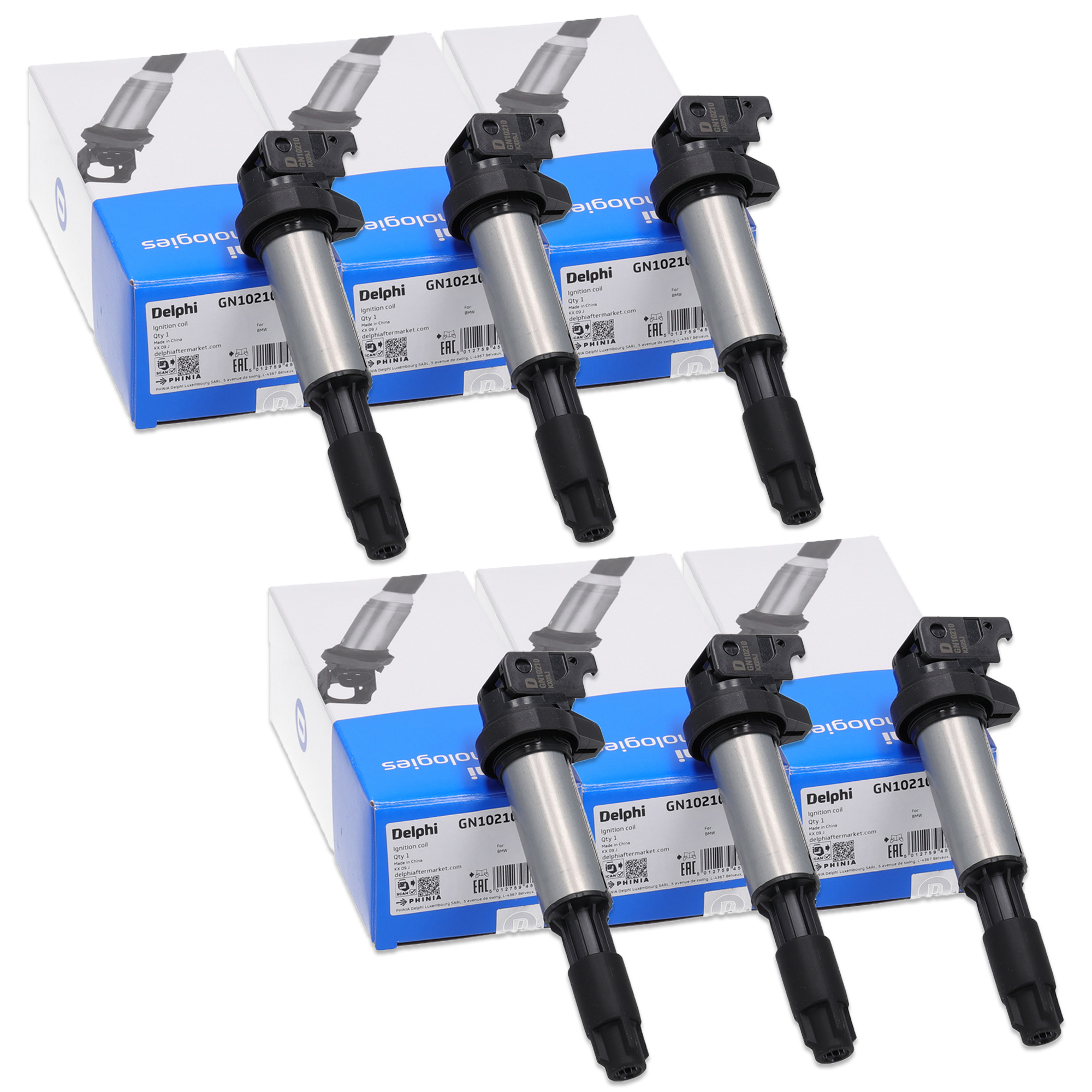6x DELPHI GN1021012B1 Z&uuml;ndspule f&uuml;r BMW 1er 3er 5er 7er X1-6 M54 N52 N53 N54 N55 S54 S55
