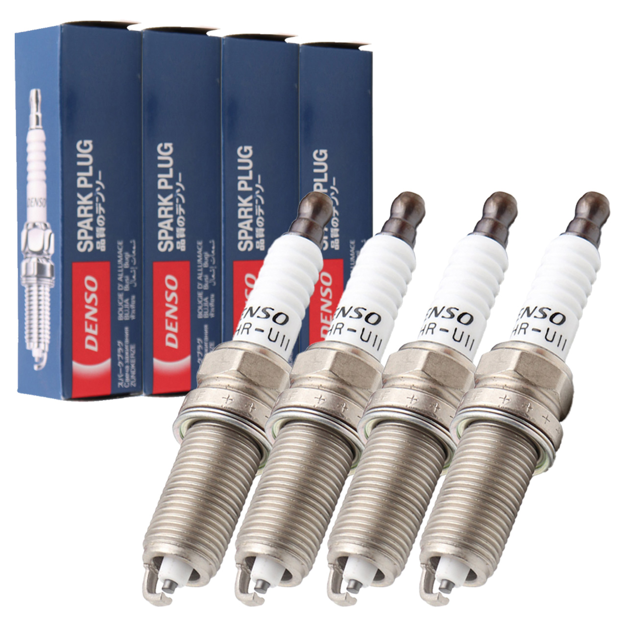 4x DENSO K16HR-U11 Z&uuml;ndkerzen f&uuml;r NISSAN Micra 3 K12 1.2 16V 65/80 PS