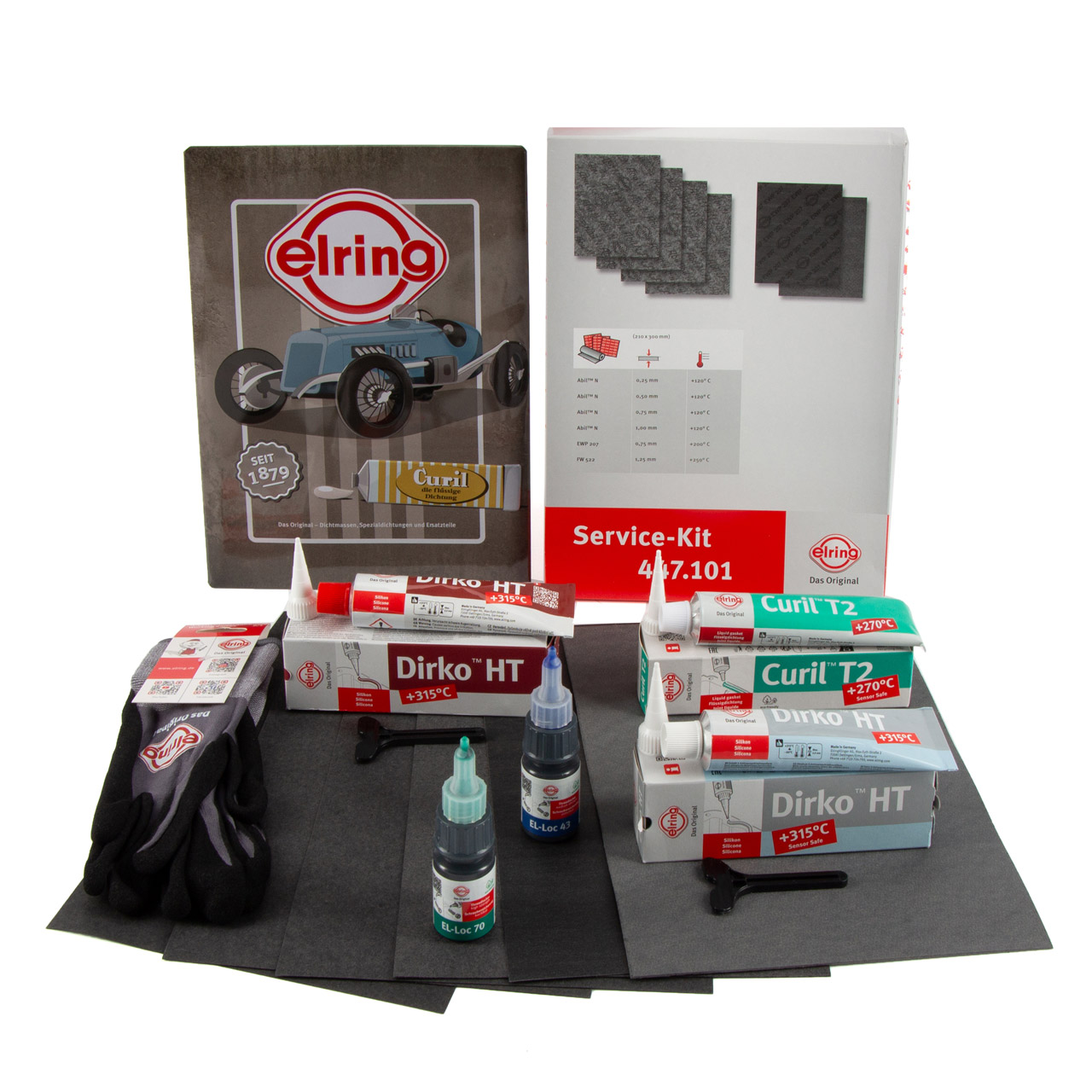 ELRING B52.550 Dichtmassen Paket Dichtungsvollsatz Sortiment Aktionspaket mit Blechschild