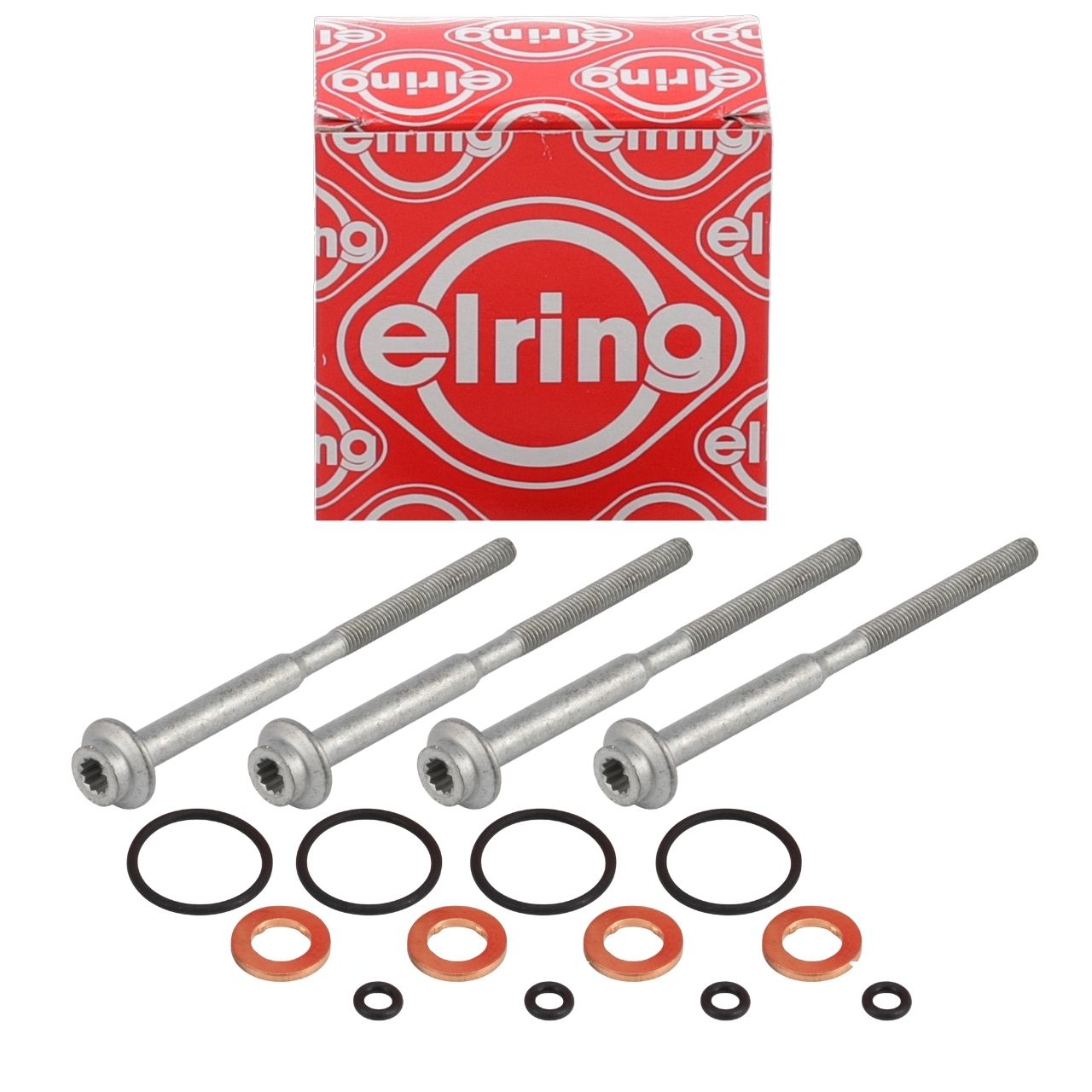4x ELRING Dichtungssatz Einspritzd&uuml;se + Schrauben f&uuml;r VW Golf 7 Passat B8 Polo 1.6/2.0 TDI