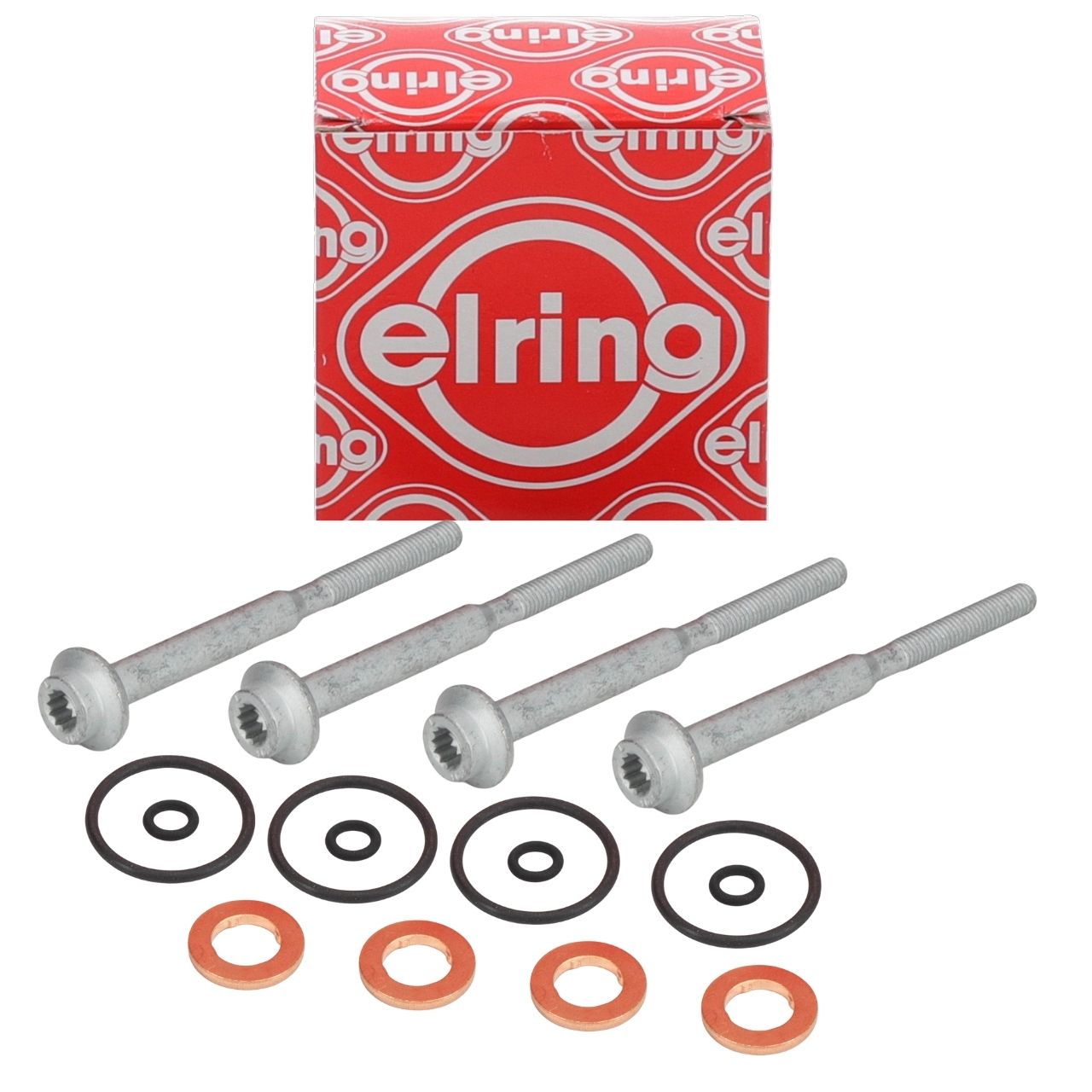 4x ELRING Dichtungssatz Einspritzd&uuml;se + Schrauben f&uuml;r VW Golf 6 Passat B7 Tiguan 2.0 TDI