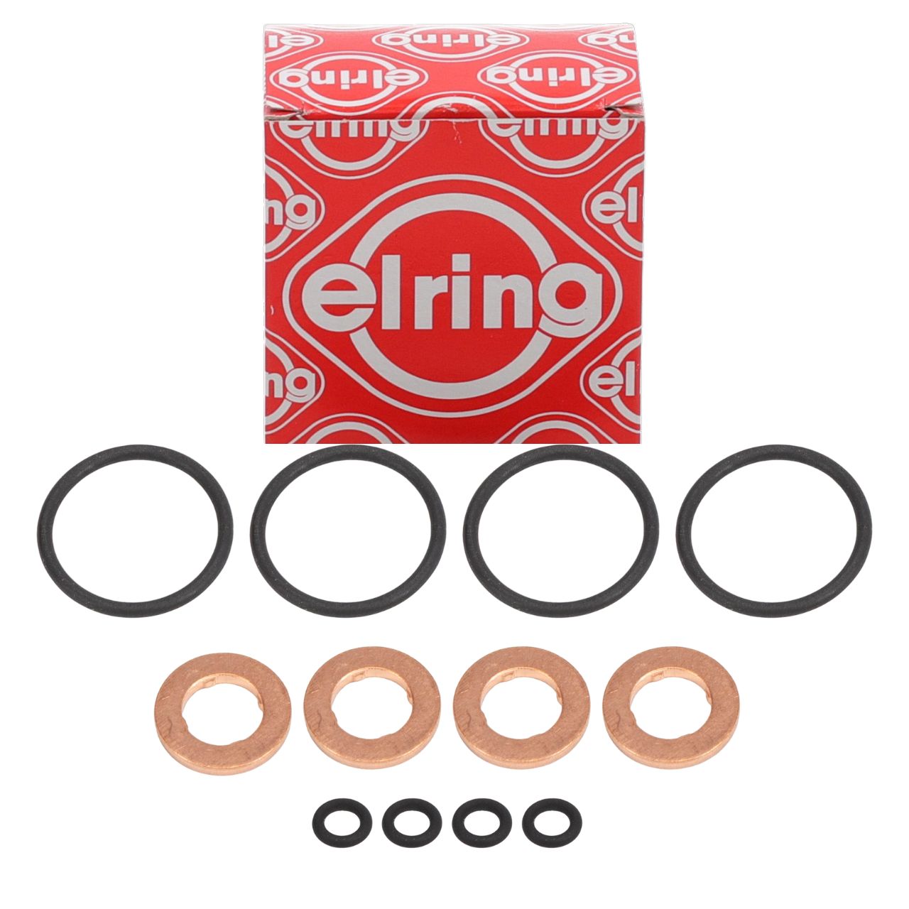4x ELRING 883.690 Dichtungssatz Einspritzd&uuml;se f&uuml;r VW Golf 6 Passat Tiguan Touran 2.0 TDI